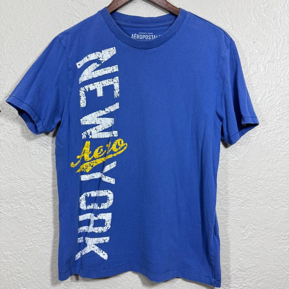 Vintage 90s Y2K Aeropostale T-Shirt Tee M‎ Spellout Logo Grunge Single Stitch